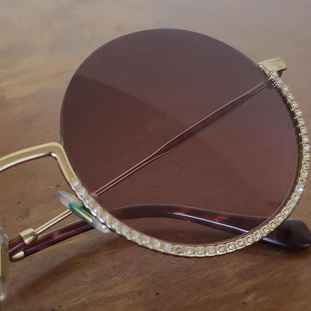 Miu Miu Rhinestone Round Circle Societe Sunglasses - Picture 5 of 12